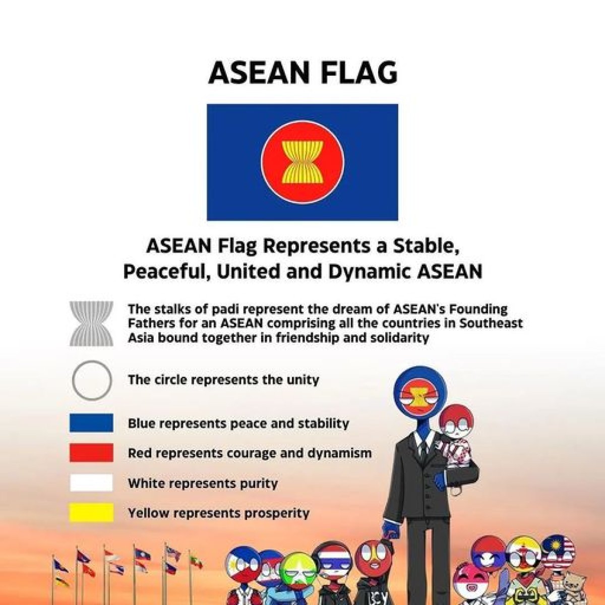 What Do The Colors And Symbols Of The Flag Of Asean Mean Worldatlas