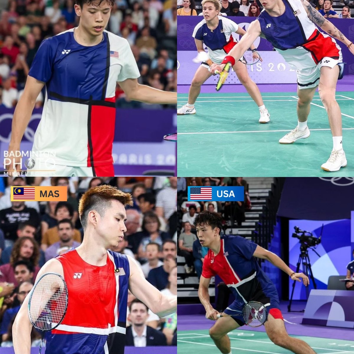 Identical Badminton Uniforms: Malaysia and the US at Paris 2024
