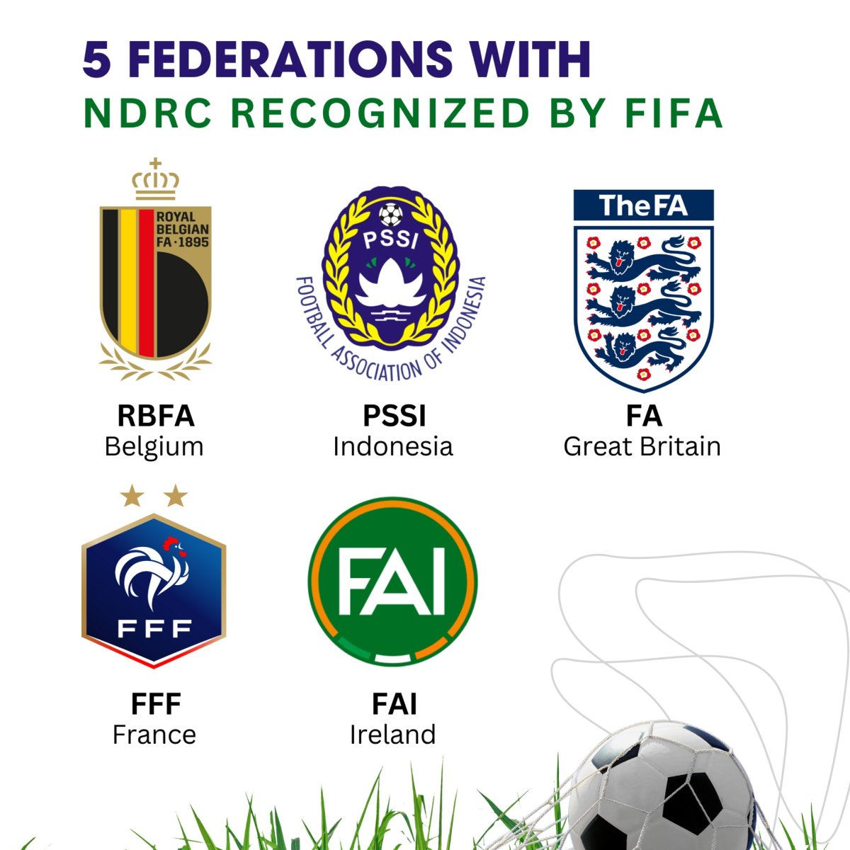 5 Federations with NDRC Recognized by FIFA