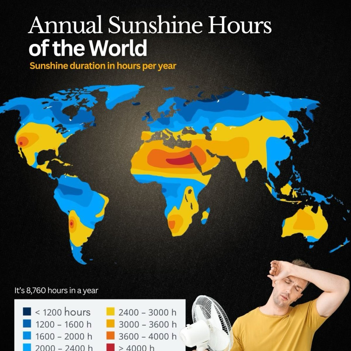 The World's Annual Sunshine Hours
