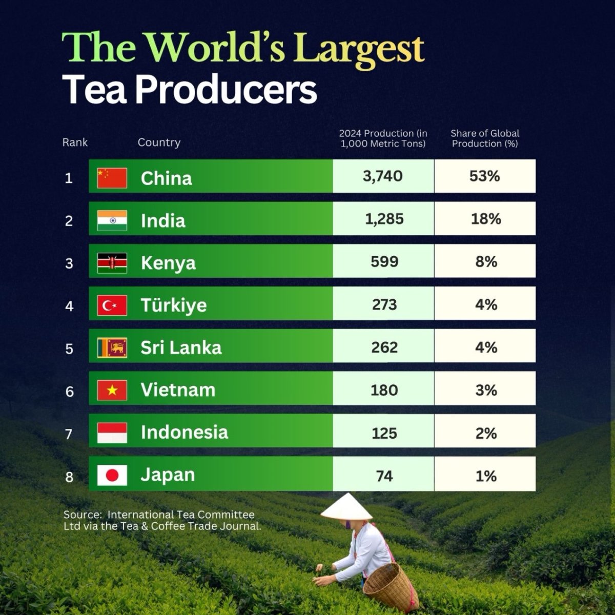 The World’s Biggest Tea Producers in 2024